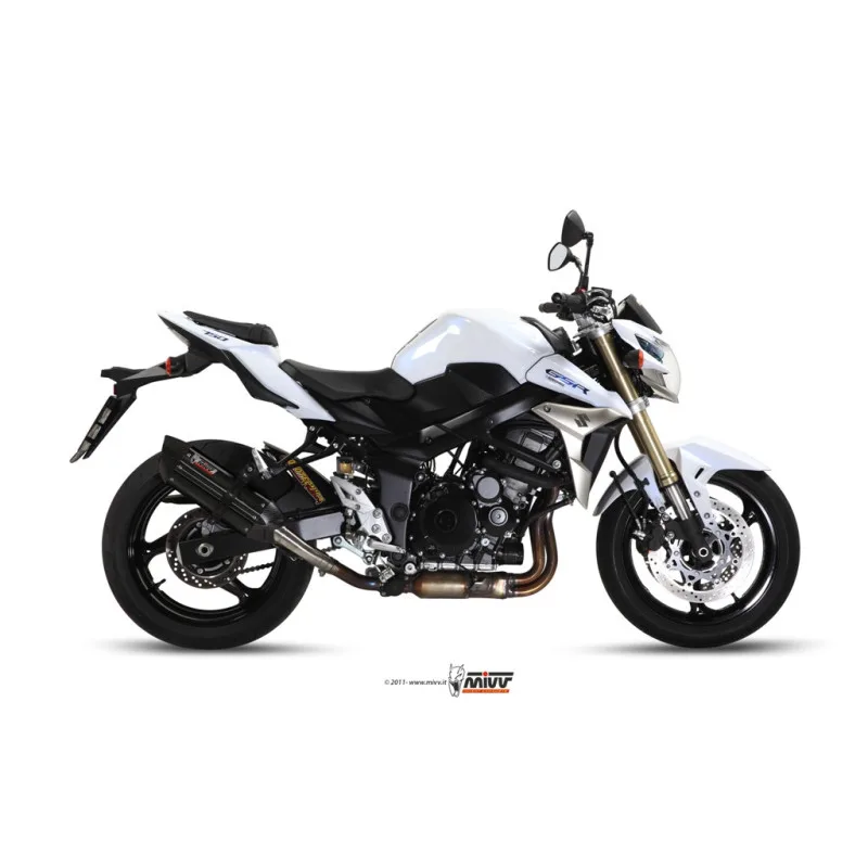 Mivv Slip-On Suono black con tapa carbono Suzuki GSR 750 2011-16 - Imagen 2