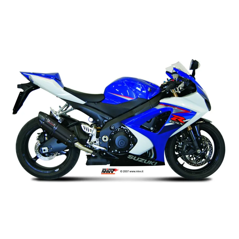 Mivv Slip-On Suono black con tapa carbono Suzuki GSX-R / GSX-R 750 600 2008-10 - Imagen 2