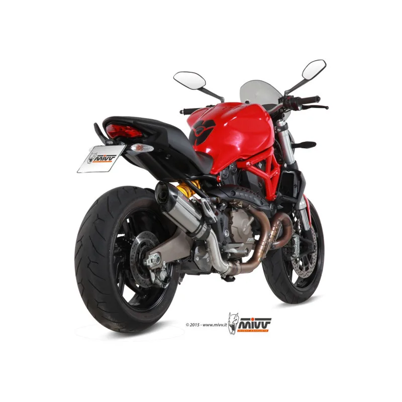Mivv Slip-On Suono St. Steel con tapa carbono Ducati Monster 821 2014-17 - Imagen 2