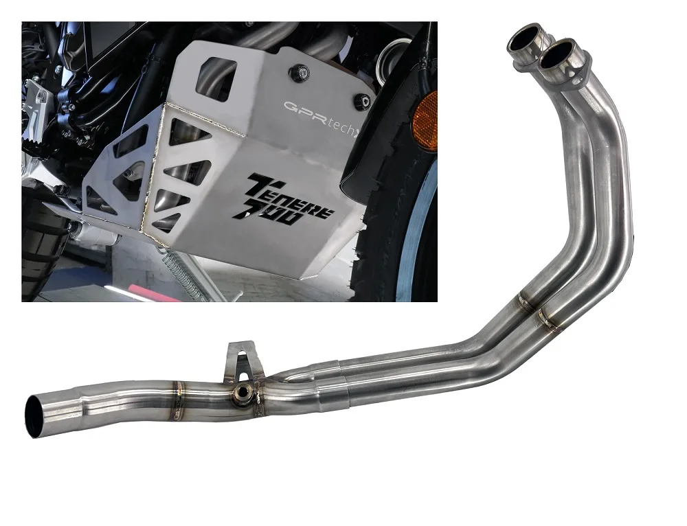 Escape GPR  Yamaha Tenere 700 2019-2020  Decatalizzatore + Paracoppa Titanio  Decat pipe more titanium skid plate