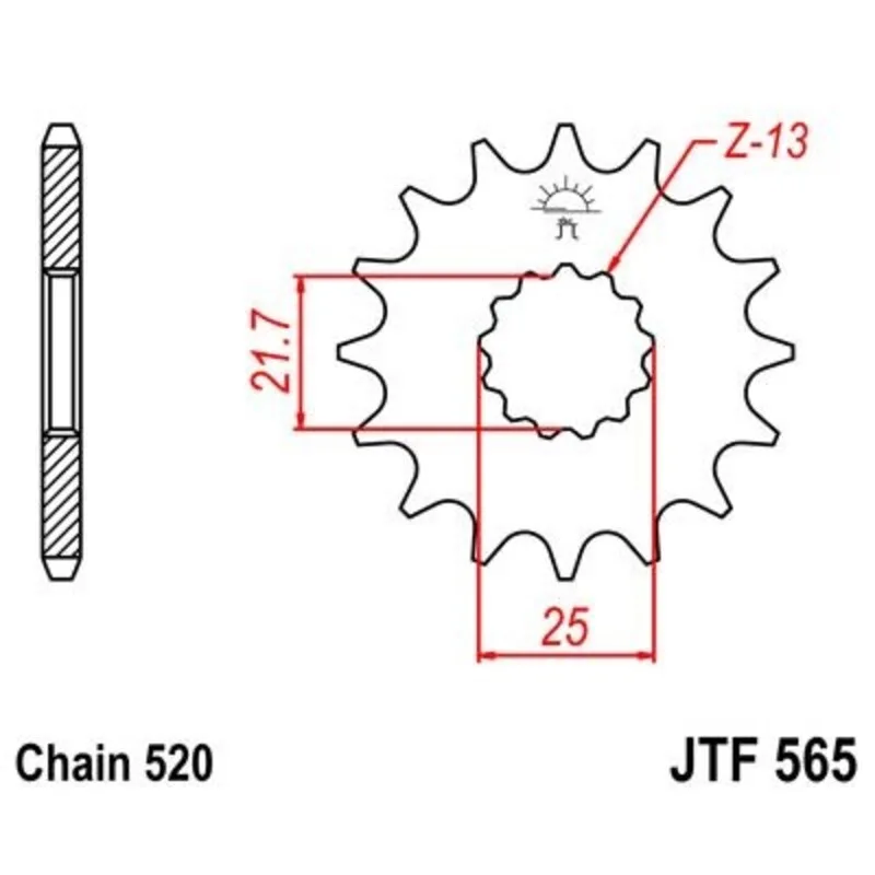 Piñón con goma anti-ruido JT SPROCKETS acero 565 - 520