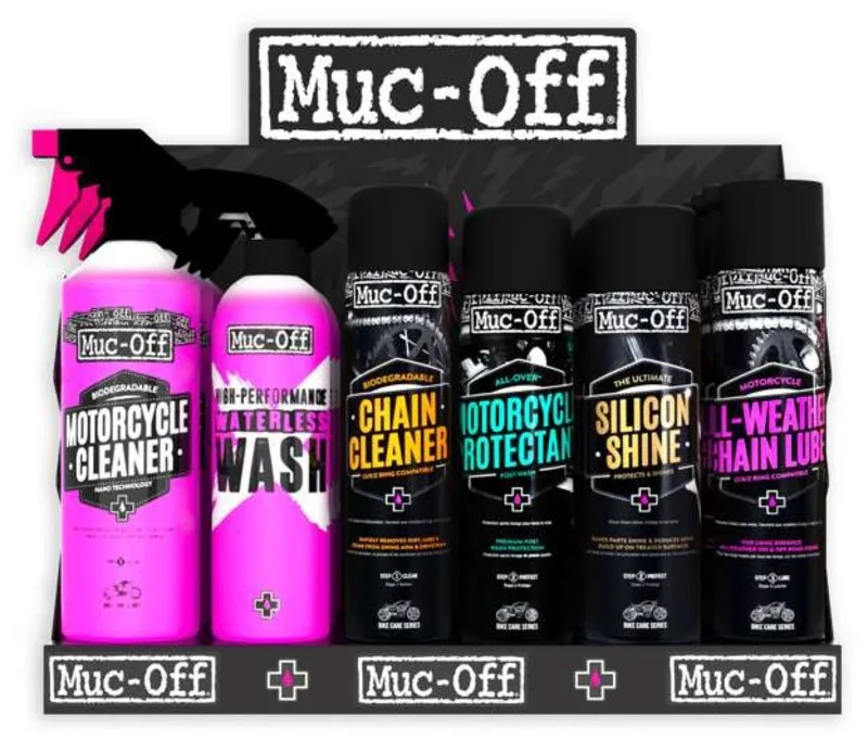 Expositor mural metálico MUC-OFF Pack de inicio - Clean, Protect, Lube