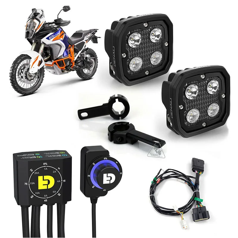Kit de faro auxiliar LED DENALI D4 con cableado y controlador DialDim™