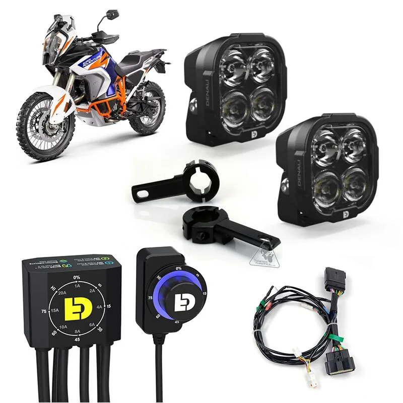 Kit de faro auxiliar LED DENALI DL4 con cableado y controlador DialDim™