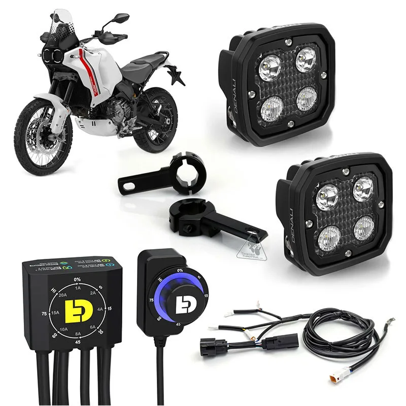 Kit de faro auxiliar LED DENALI D4 con cableado y controlador DialDim™