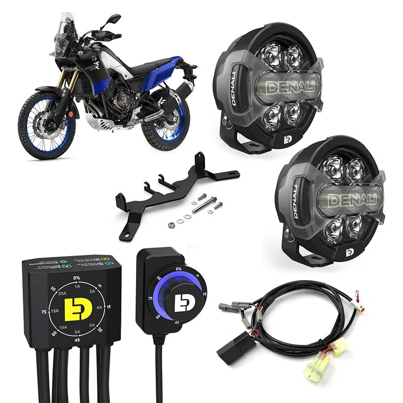 Kit de faro auxiliar LED DENALI D7 Pro con cableado y controlador DialDim™