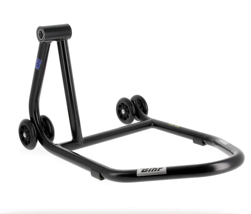 Caballete monobrazo izquierdo BIHR Home Track color negro mate y ruedas negras