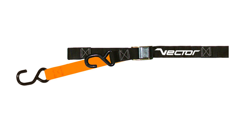 Eslinga VECTOR  - 38 mm - bucle y 2 ganchos tipo S (Ø 9 mm) - Naranja/Negro