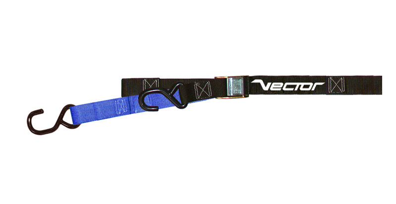 Eslinga VECTOR - 38 mm - bucle y 2 ganchos tipo S (Ø 9 mm) - Azul/Negro