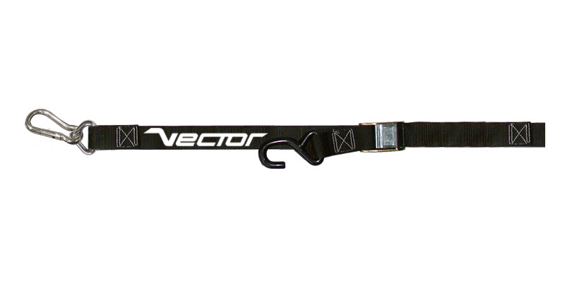 Eslinga VECTOR - 38 mm - gancho tipo S (Ø 9 mm) y mosquetón - Negro
