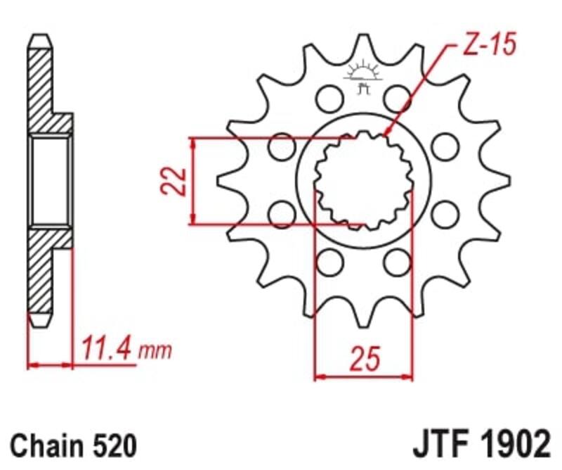 Piñón con goma anti-ruido JT SPROCKETS acero 1902 - 520