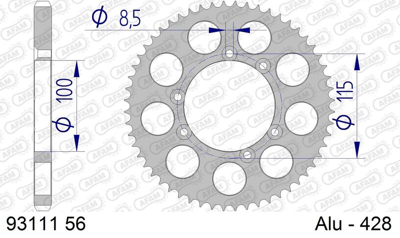 AFAM Rear Sprocket Alu Standard - 428