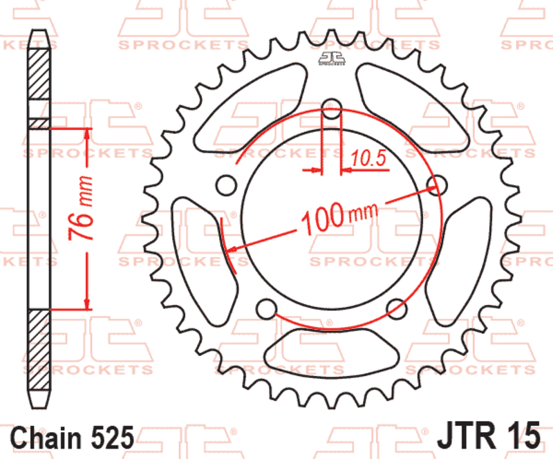 Corona JT SPROCKETS acero estándar 15 - 525
