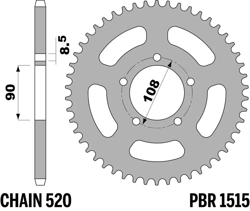 Corona PBR acero C45 estándar 1515 - 520