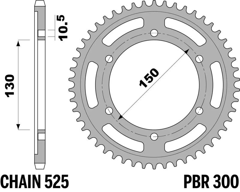 Corona PBR acero C45 estándar 300 - 525