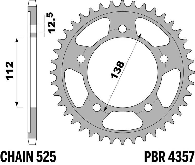 Corona PBR acero C45 estándar 4357 - 525