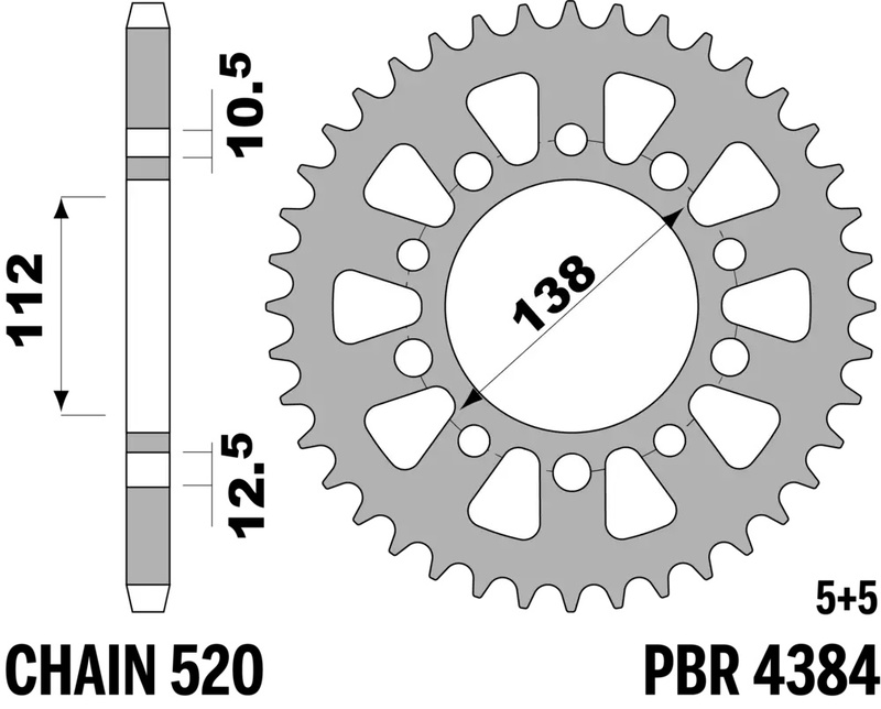 Corona PBR aluminio ultra-light anodizado 4384 - 520