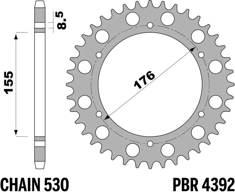 Corona PBR acero C45 estándar 4392 - 530