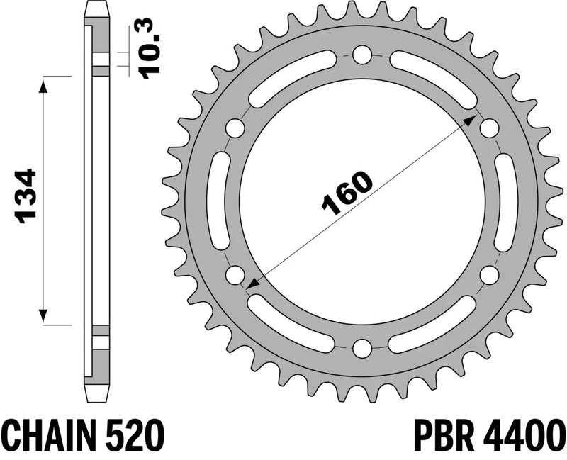 Corona PBR aluminio ultra-light anodizado 4400 - 520
