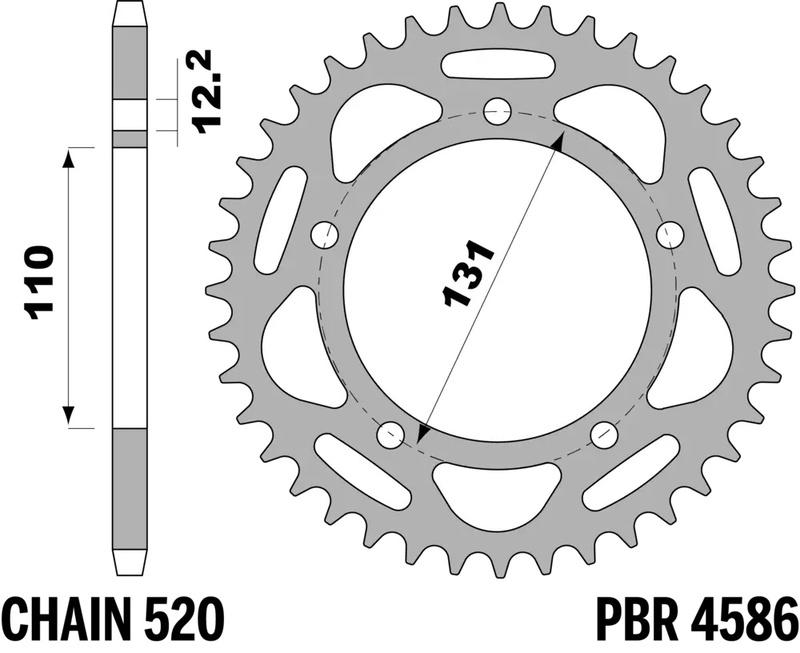 Corona PBR aluminio ultra-light anodizado 4586 - 520