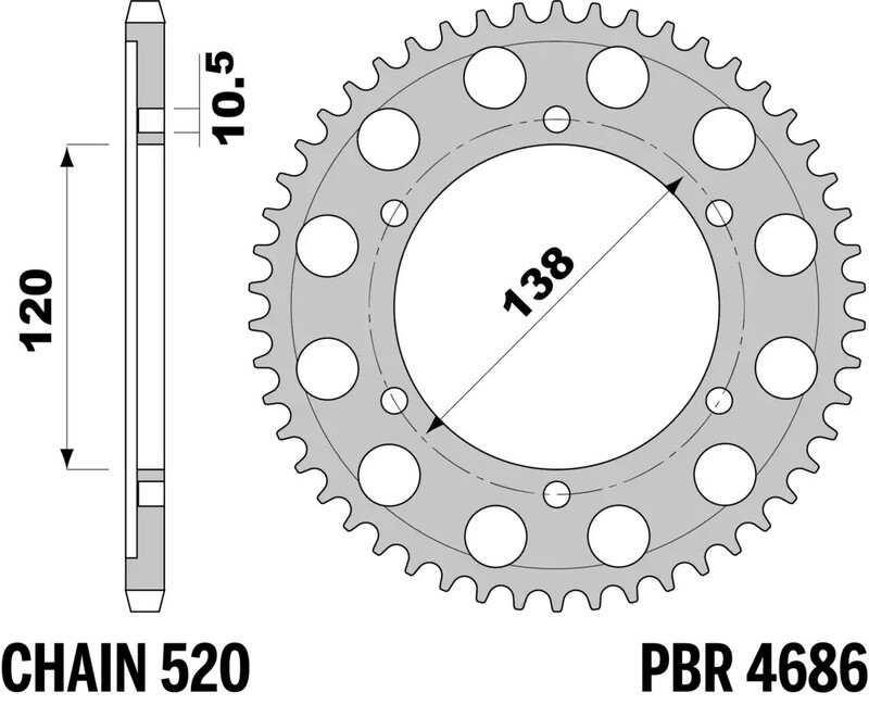 Corona PBR acero C45 estándar 4686 - 520