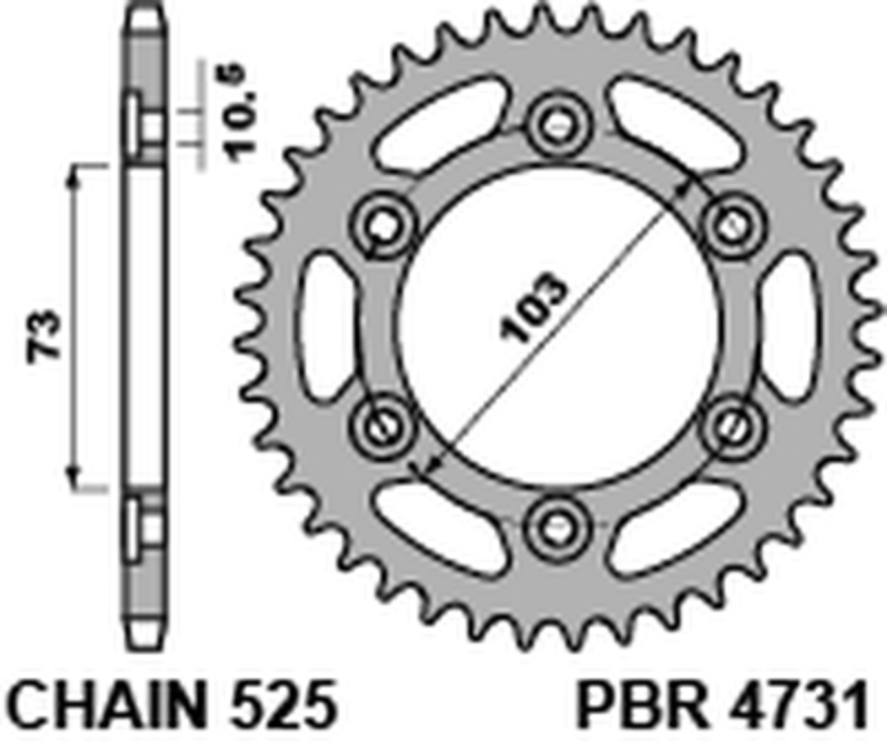 Corona PBR acero C45 estándar 4731 - 525