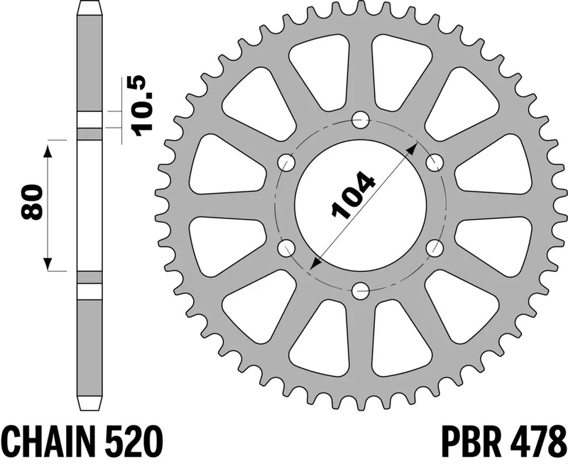 Corona PBR aluminio ultra-light anodizado 478 - 520