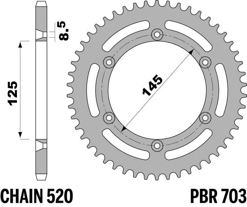 Corona PBR acero C45 estándar 703 - 520