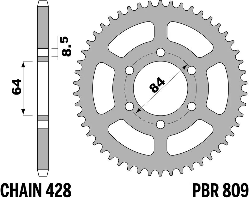 Corona PBR acero C45 estándar 809 - 428