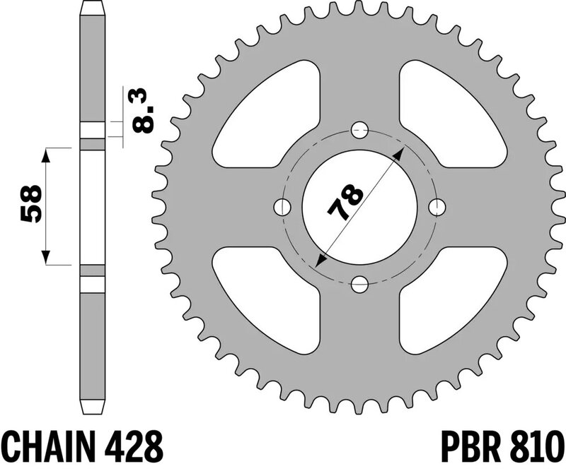 Corona PBR acero C45 estándar 810 - 428