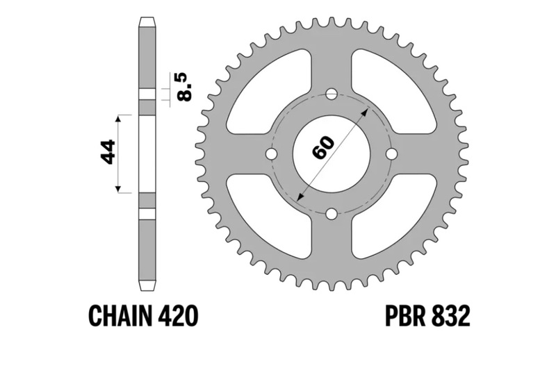 Corona PBR acero C45 estándar 832 - 420