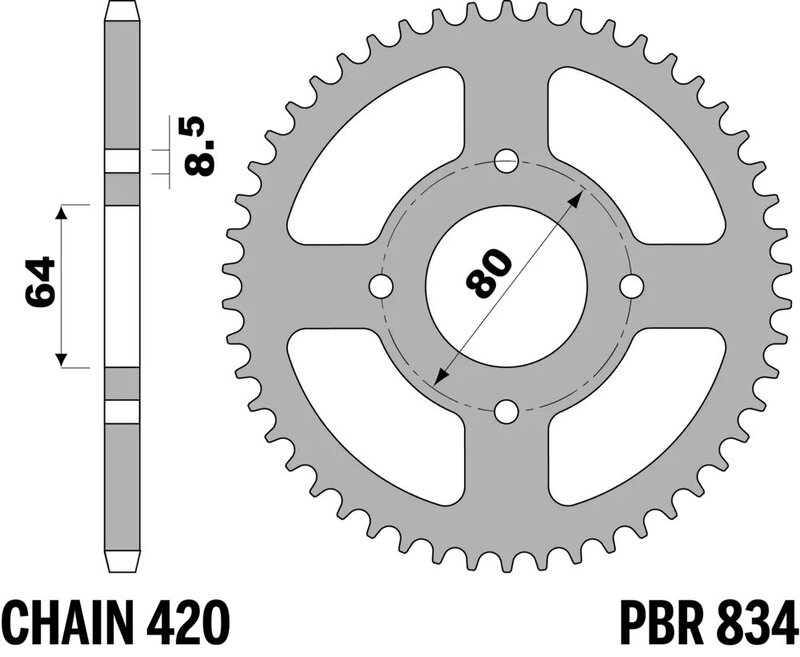 Corona PBR acero C45 estándar 834 - 420