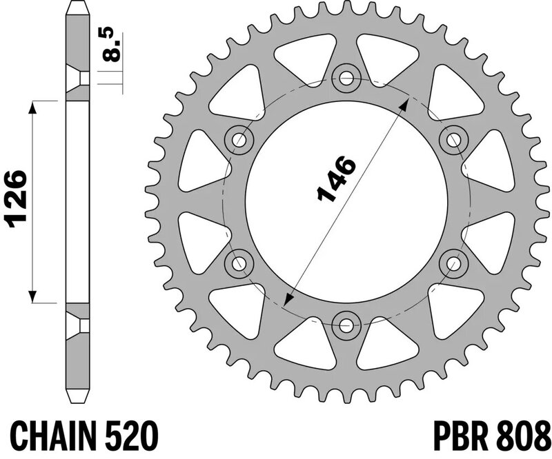 Corona PBR acero C45 estándar 808 - 520