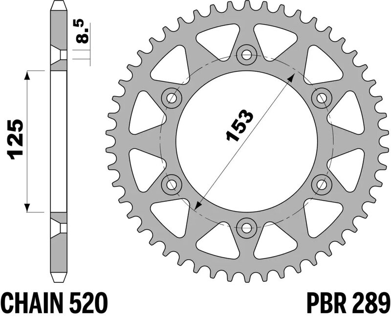 Corona PBR acero C45 estándar 289 - 520