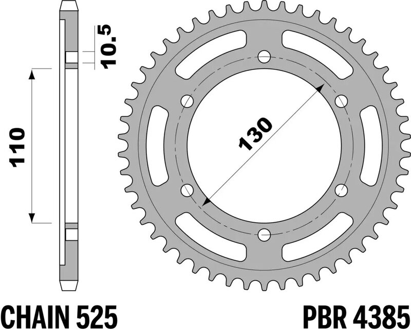Corona PBR acero C45 estándar 1385 - 525