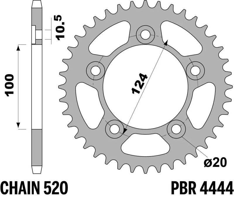 Corona PBR acero C45 estándar 4444 - 520