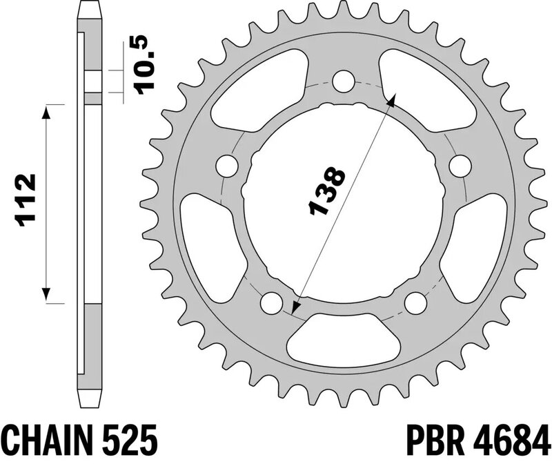 Corona PBR acero C45 estándar 4684 - 525