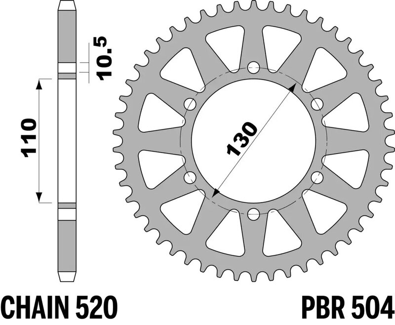 Corona PBR acero C45 estándar 504 - 520