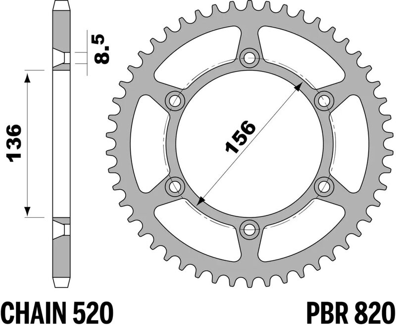Corona PBR acero C45 estándar 820 - 520