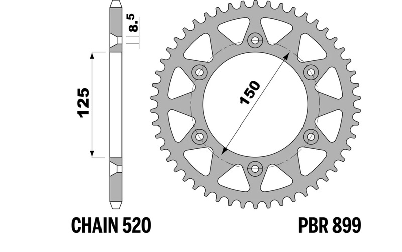 Corona PBR acero C45 estándar 899 - 520