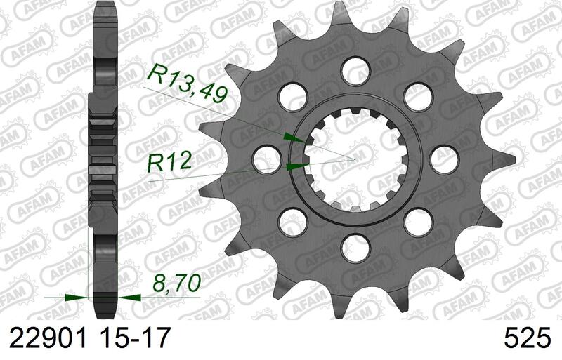 Piñón AFAM acero estándar 22901 - Paso 525