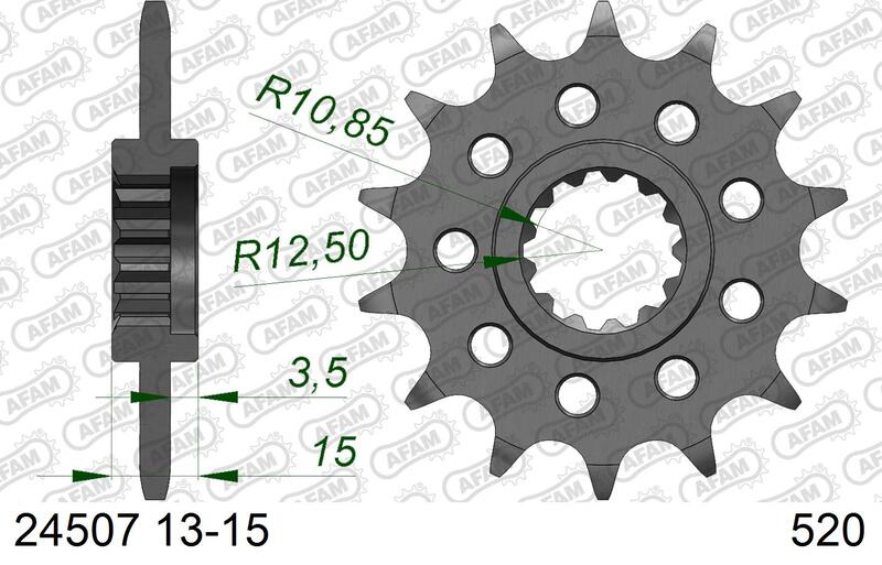 Piñón AFAM acero estándar 24507 - Paso 520