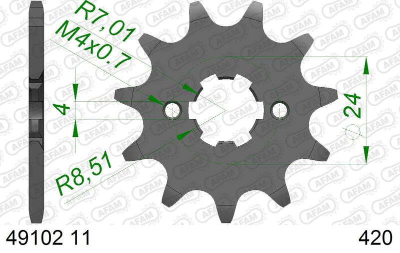 Piñón AFAM acero estándar 49102 - Paso 420