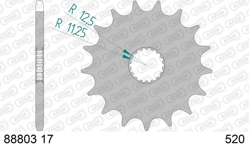 Piñón AFAM acero estándar 88803 - Paso 520