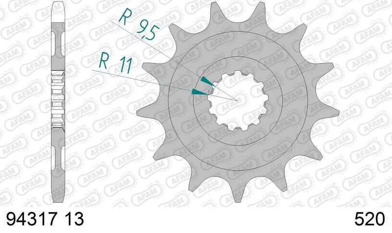 Piñón AFAM acero estándar 94317 - Paso 520