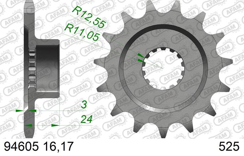 Piñón AFAM acero estándar 94605 - Paso 525