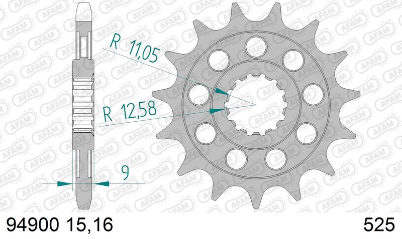 Piñón AFAM acero estándar 94900 - Paso 525