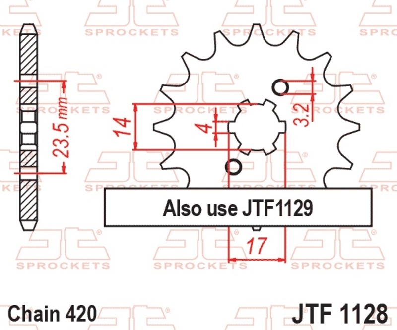 Piñón JT SPROCKETS acero estándar 1128 - Paso 420