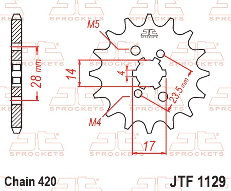 Piñón JT SPROCKETS acero estándar 1129 - Paso 420
