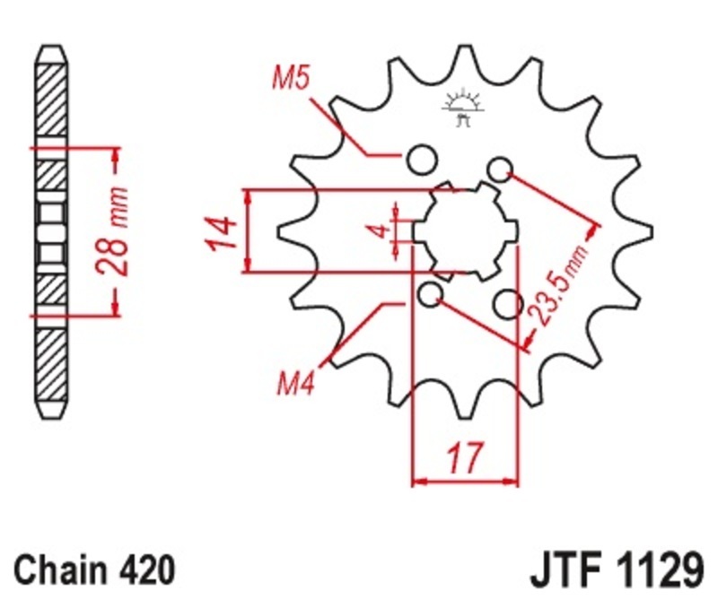 Piñón JT SPROCKETS acero estándar 1129 - Paso 420